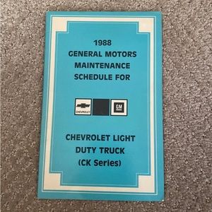 1988 GM Maintenance Schedule for Chevrolet Light Duty Truck